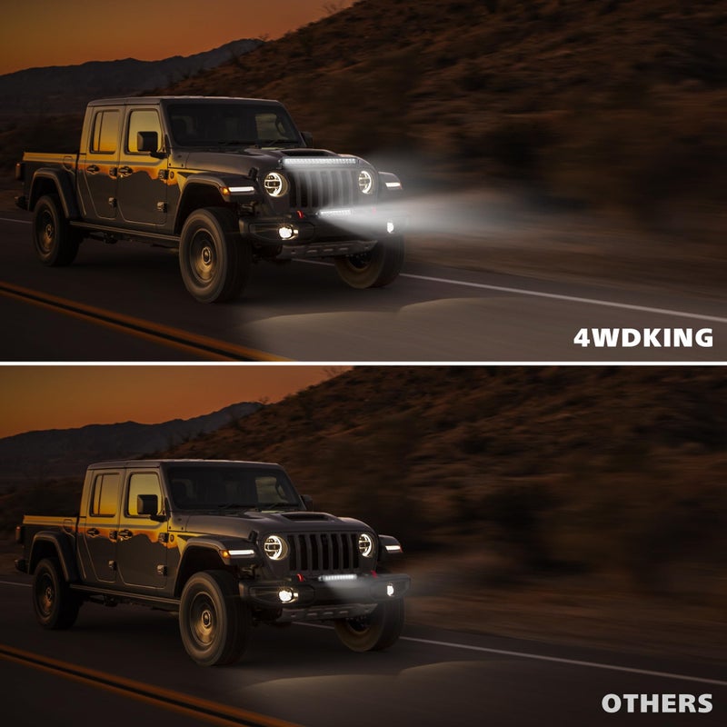 4WDKING LED Light Bar 42 inch, 4WDKING 200W Off Road LED Spot Flood Combo Work Light High Bright Truck Driving Fog Lamp IP69K Waterproof for Truck Cars ATV UTV Boat - Image 5